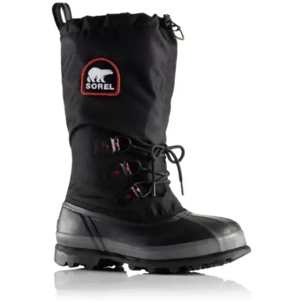 Men’s Sorel Glacier XT Winter Snow Boot in Black Excellent Used Condition 9 EUC